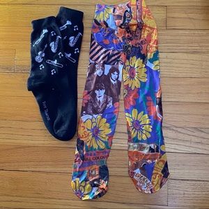 3/$20 Music lover colorful Beatles and band socks